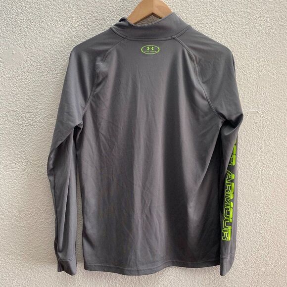Under Armour Heat Gear Loose Fit 1/4 Zip Pullover Shirt Top Youth XL Gray Color - Picture 3 of 3